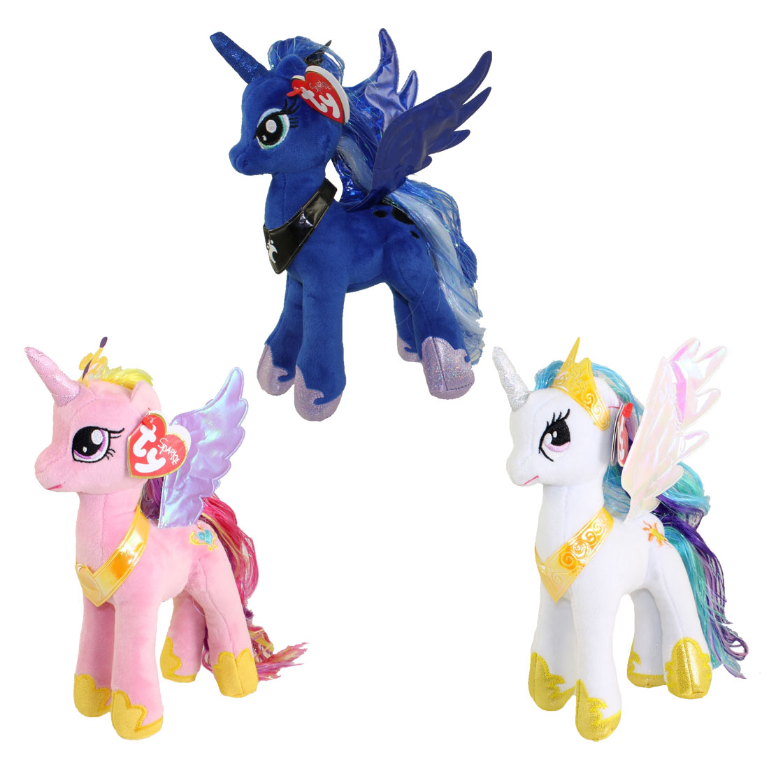 TY Beanie Babies - My Little Pony- SET of 3 PRINCESS (Cadance, Luna & Celestia)