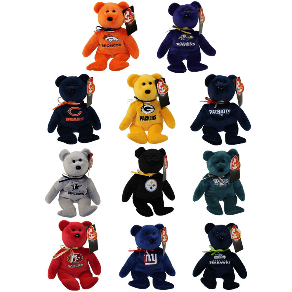 TY Beanie Babies - NFL Bears - SET OF 11 Football Team Bears (8.5 inch)