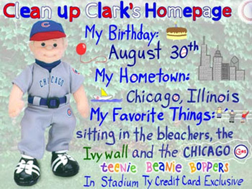 TY Teenie Beanie Bopper - CLEAN UP CLARK (TY Mastercard & Stadium Exclusive)