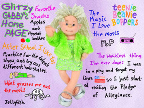 TY Teenie Beanie Bopper - GLITZY GABBY