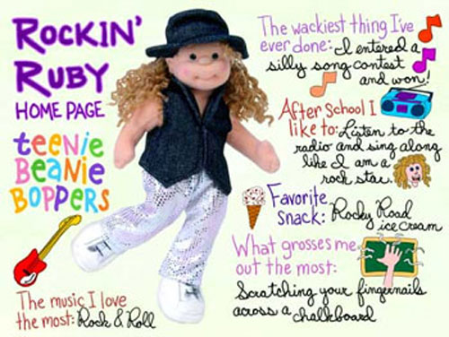 TY Teenie Beanie Bopper - ROCKIN RUBY