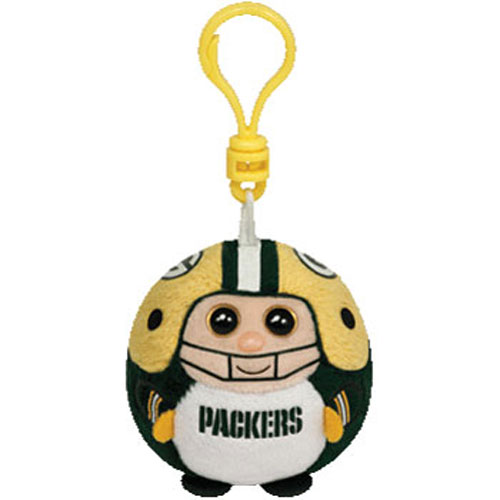 TY NFL Beanie Ballz - GREEN BAY PACKERS (Plastic Key Clip - 2.5 inch)