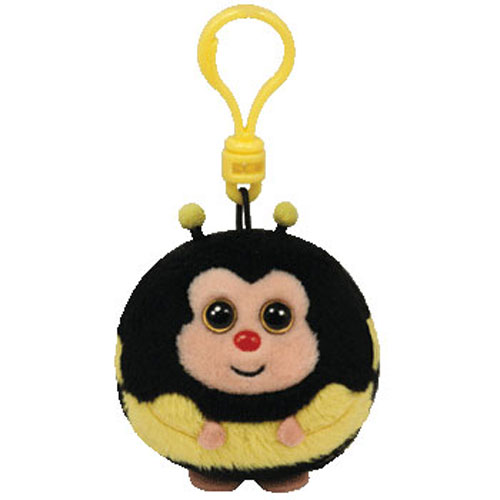 TY Beanie Ballz - ZIPS the Bumble Bee (Plastic Key Clip - 2.5 inch)