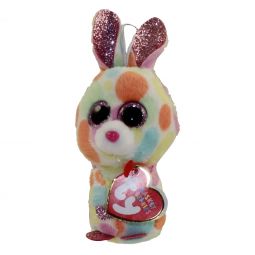 TY Basket Beanie Baby - BLOOMY the Rainbow Bunny Rabbit (3 inch)