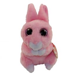 TY Basket Beanie Baby - JASPER the Pink Bunny (3 inch)