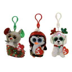 TY Flippables Sequin Plush - SET OF 3 Holiday 2019 Releases (Chipper, Gale & Sugar)(Key Clips)