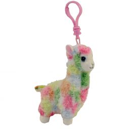 TY Beanie Baby - LOLA the Rainbow Llama (Plastic Key Clip) (4 inch)