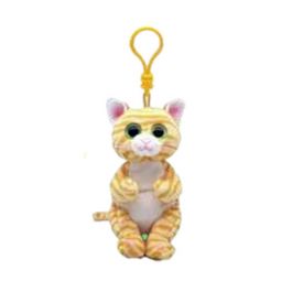 TY Beanie Baby (Beanie Bellies) - MANGO the Gold Tabby Cat (Plastic Key Clip - 4 inch)