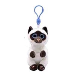 TY Beanie Baby (Beanie Bellies) - MISO the Siamese Cat (Plastic Key Clip - 4 inch)