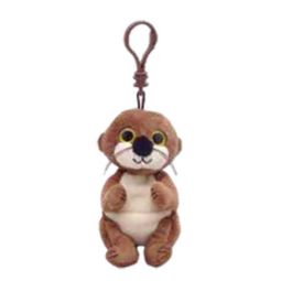 TY Beanie Baby (Beanie Bellies) - MITCH the River Otter (Plastic Key Clip - 4 inch)