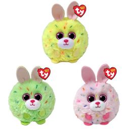 TY Puffies (Beanie Balls) Plush - SET OF 3 EASTER 2024 RELEASES [Kiwi, Lemon & Strawberry](3 inch)
