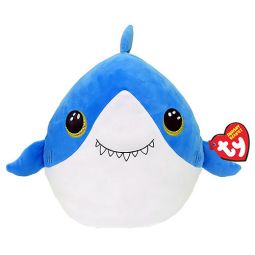 TY Beanie Squishies (Squish-A-Boos) Plush - FINSLEY the Shark (10 inch)