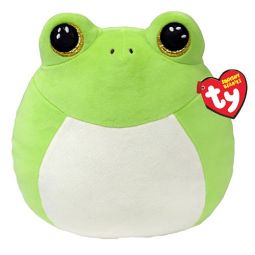 TY Beanie Squishies (Squish-A-Boos) Plush - SNAPPER the Frog (10 inch)
