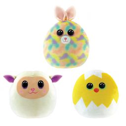 TY Beanie Squishies (Squish-A-Boos) - SET OF 3 EASTER 2022 RELEASES (Hatch, Furry +1)(10 in)