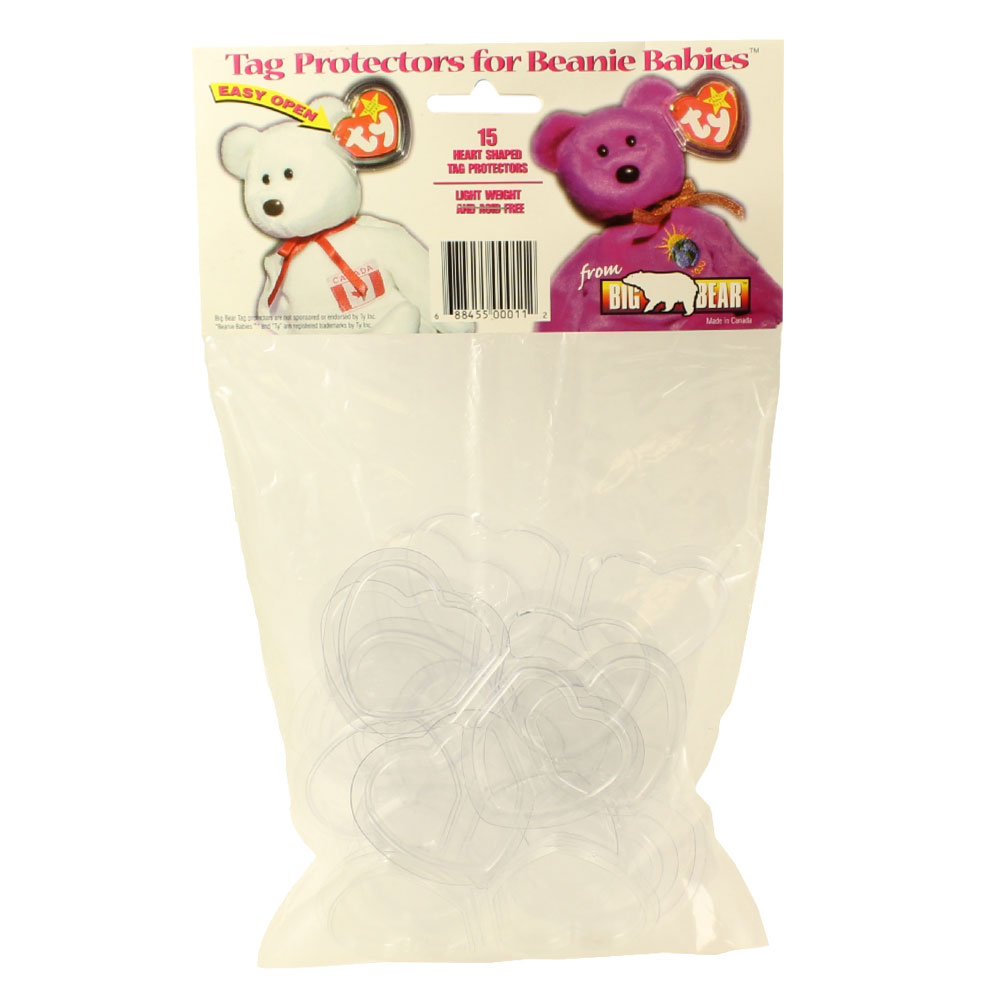 TY Beanie Baby Heart Tag Protectors - 15 PACK BAG