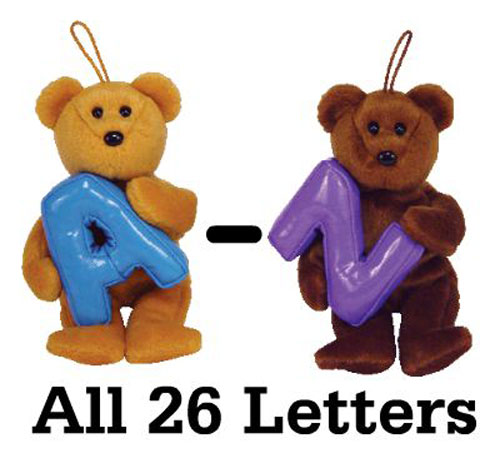 Beanie Baby on Ty Alphabet Beanie Babies   Complete Set A Through Z   All 26 Letters