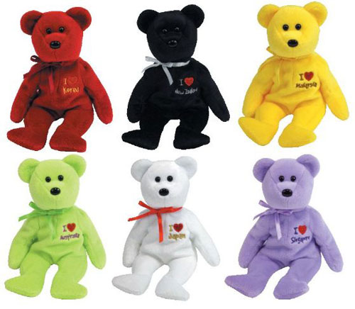 TY Beanie Babies - ASIA - PACIFIC 2005 Exclusive 6 Bear Set (I Love... Bears)