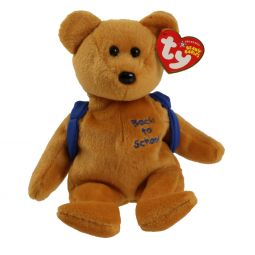 TY Beanie Baby - BOOKS the Bear (Blue Backpack Version) (8.5 inch)