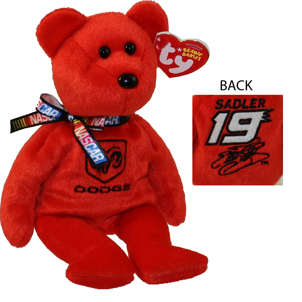 TY Beanie Baby - ELLIOTT SADLER #19 the Nascar Bear