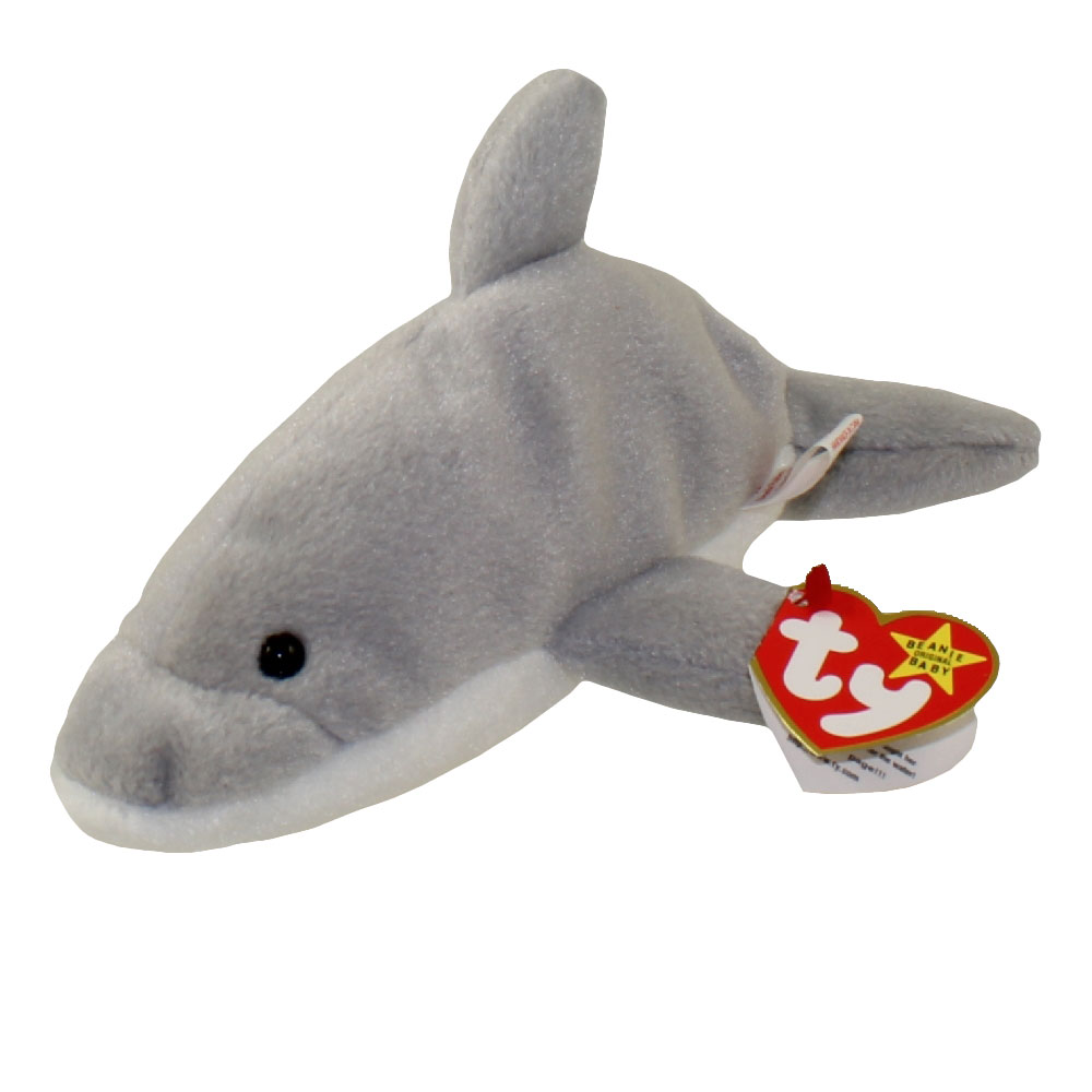 TY Beanie Baby - FLASH the Dolphin (4th Gen hang tag) (7.5 inch)