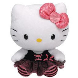 TY Beanie Baby - HELLO KITTY (Punk - Black & Pink) (8 inch)