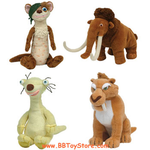 TY Beanie Babies - ICE AGE 3 MOVIE BEANIES ( Set of 4 )