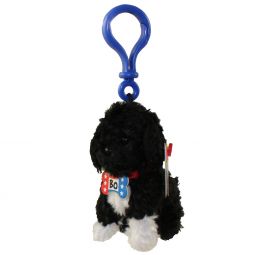 TY Beanie Baby - BO the Portuguese Water Dog ( Plastic Key Clip - Blue Clip ) (3.5 inch)