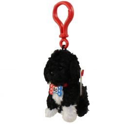 TY Beanie Baby - BO the Portuguese Water Dog ( Plastic Key Clip - Red Clip ) (3.5 inch)