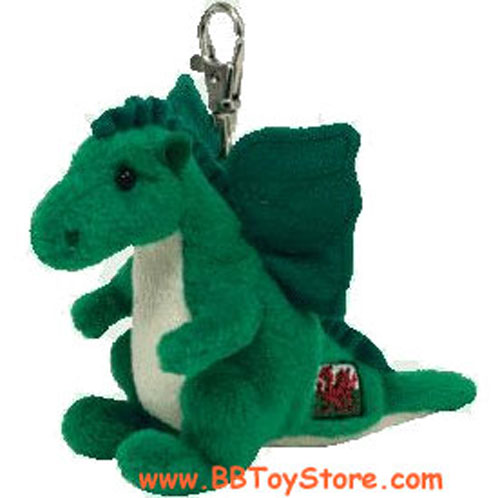 TY Beanie Baby - DEWI DEWI Y DDRAIG the Dragon ( Key Clip ) (UK Welsh Exclusive)