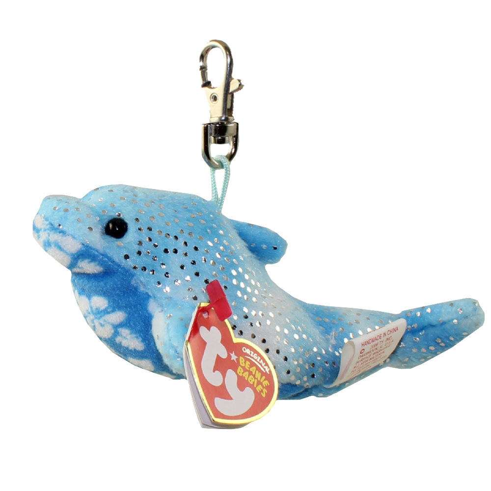 TY Beanie Baby - DOCKS the Dolphin ( Key Clip )