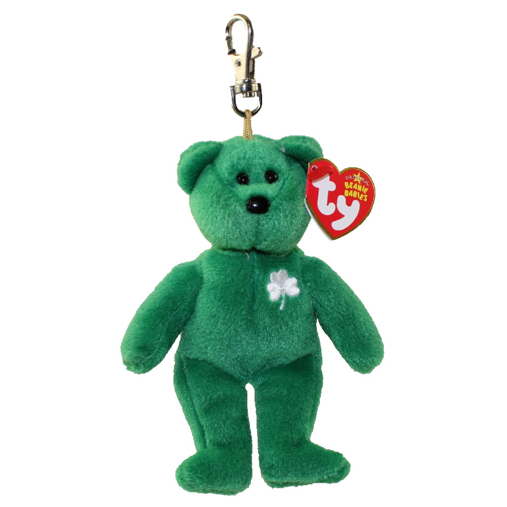 TY Beanie Baby - ERIN the Irish Bear ( Metal Key Clip ) (5.5 inch)