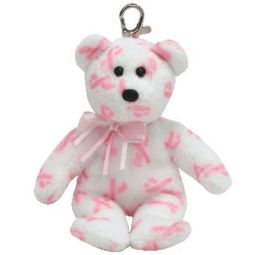 TY Beanie Baby - GIVING the Pink Bear ( Metal Key Clip - Breast Cancer Awareness Bear )