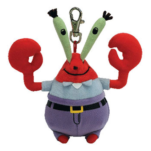 TY Beanie Baby - MR KRABS ( SpongeBob Squarepants - Metal Key Clip ) (5 inch)