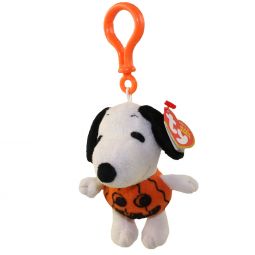 TY Beanie Baby - SNOOPY the PUMPKIN Dog ( Peanuts - Plastic Key Clip ) (4.5 inch)