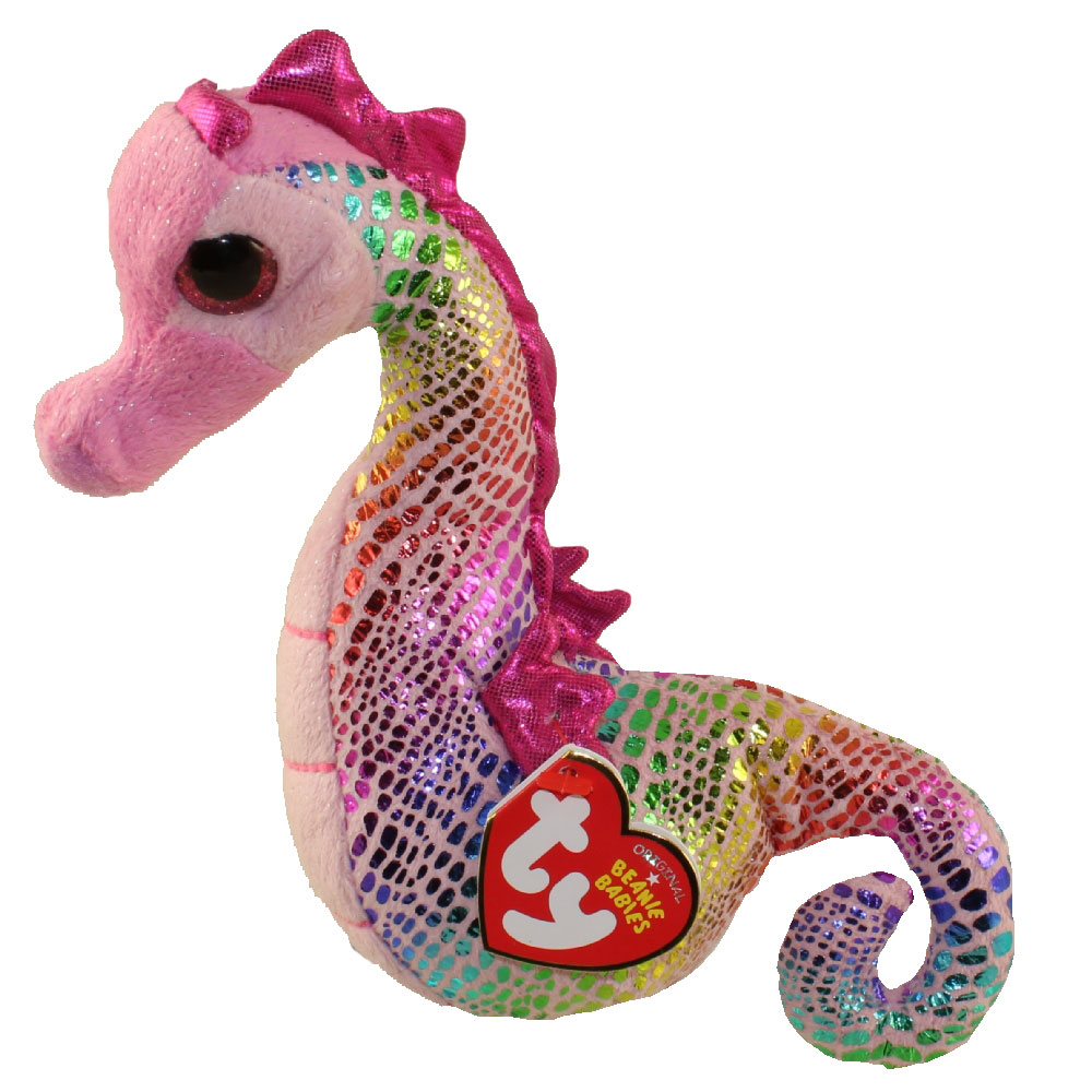 TY Beanie Baby - MAJESTIC the Pink Seahorse (METALLIC Print) (6 inch)