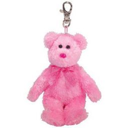 TY Pinkys - DAZZLER the Pink Bear (Metal Key Clip) (5.5 inch)