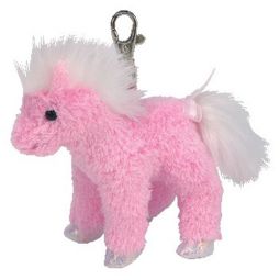TY Pinkys - FRILLY the Pink Horse (Metal Key Clip) (4 inch)