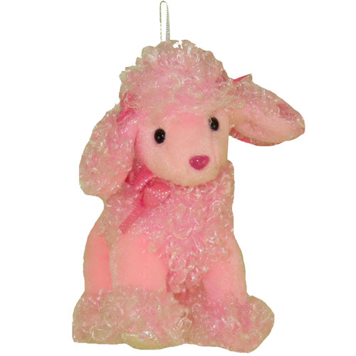TY Pinkys - PINKY POO the Poodle w/ NY Toy Fair Exclusive Hang Tag (Mini Beanie Baby Size)