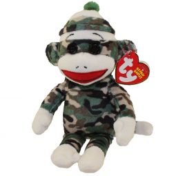TY Beanie Baby - SOCK MONKEY (Camouflage - 8.5 inch)