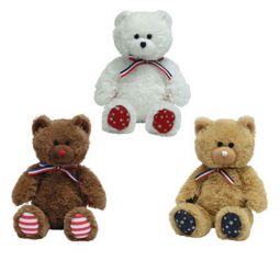 TY Beanie Babies - UNCLE SAM Bears (Set of 3 - Light Brown, Dark Brown & White) (7.5 inch)