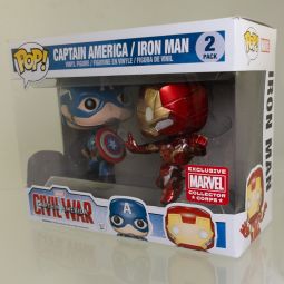 Funko POP! Vinyl Bobbles - Captain America: Civil War - CAP AMERICA & IRON MAN (2-Pack) (Excl) *NM*