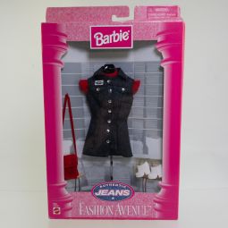 Mattel - Barbie - Fashion Avenue Auth Jeans - DENIM DRESS RED SHIRT *NON-MINT*
