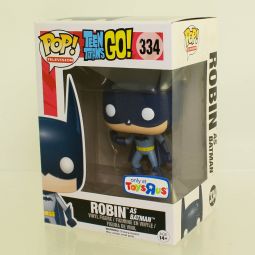 Funko POP! TV - Teen Titans GO! Vinyl Figure - ROBIN as Batman (Blue) #334 (Excl) *NON-MINT BOX*