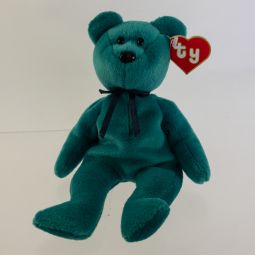 TY Beanie Baby - TEDDY TEAL - NEW FACE (2nd Gen Hang Tag - 99% Mint)