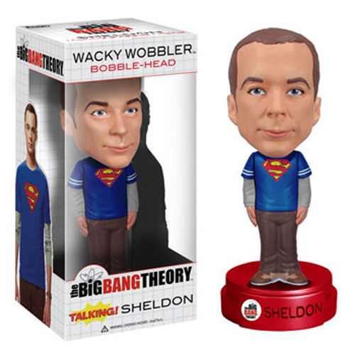 Funko Wacky Wobbler - Big Bang Theory - TALKING SHELDON (Superman shirt - 6 inch)