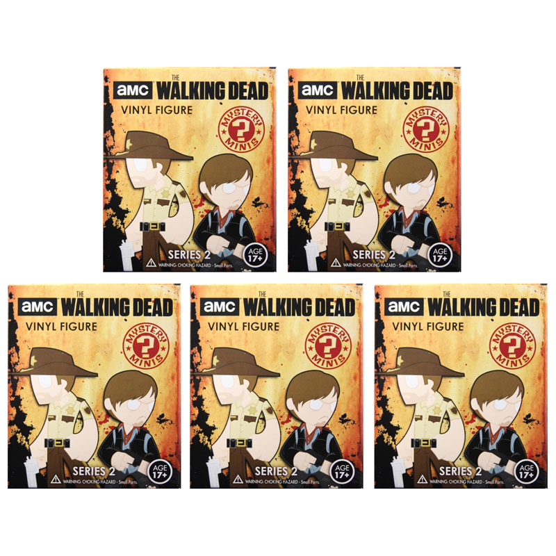 Funko Mystery Minis Vinyl Figure - The Walking Dead - Series 2 - Blind Packs (5 Pack Lot)
