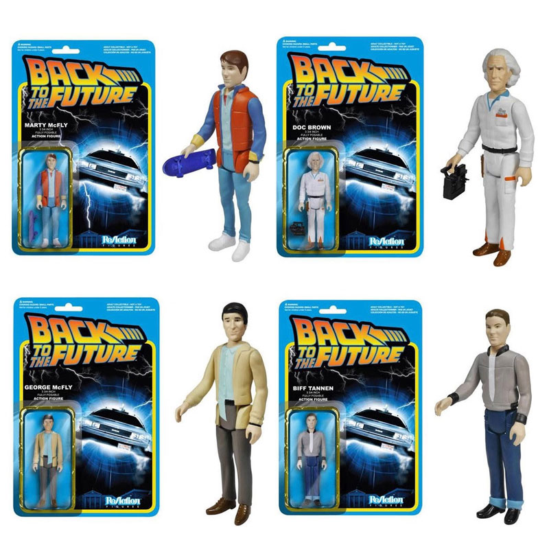 Funko Super 7 - Back to the Future ReAction Figure - SET OF 4 (Marty, Doc, Biff & George)