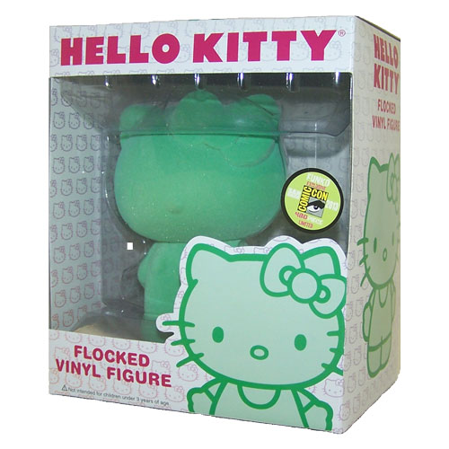 Funko SDCC 2013 Exclusive - Vinyl Figure - HELLO KITTY (Green Flocked - 4.5 inch)