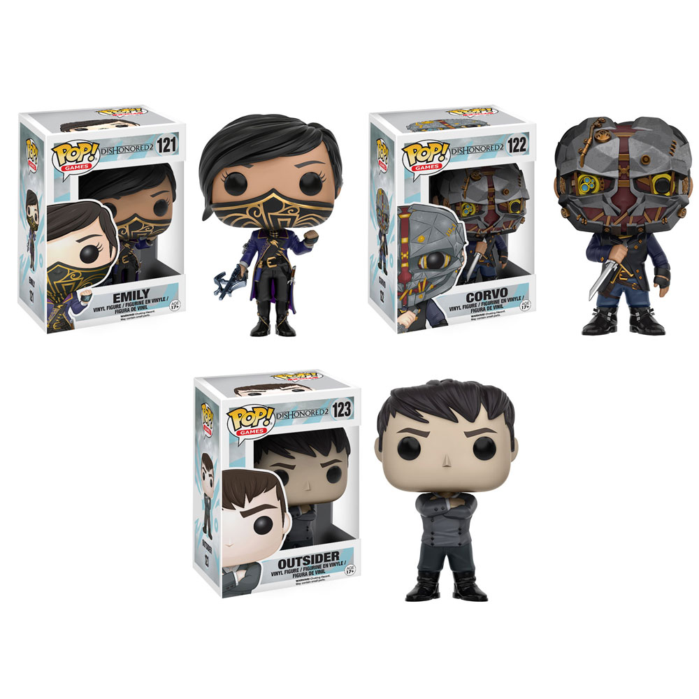 funko pop dishonored 2 vinyl figures set of 3 outsider emily corvo bbtoystore funko pop dishonored 2 vinyl figures set of 3 outsider emily corvo bbtoystore