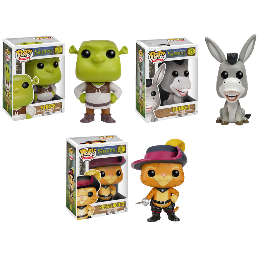 Funko POP Shrek Vinyl Figures SET OF 3 Shrek Donkey FKO VF SRK 1set3